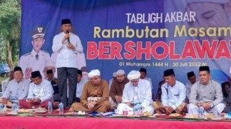 Edi Purwanto Hadiri Tabligh Akbar di Desa Rambutan Masam